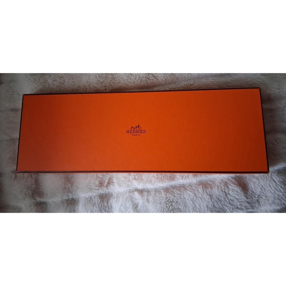 Hermès Paris Empty Scarf Gift Box w/ Tissue Paper Orange Luxury Storage 15"